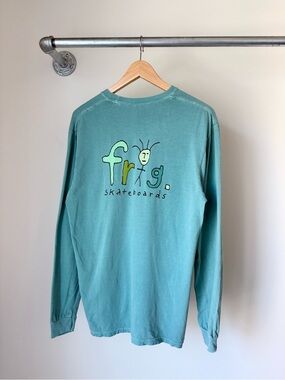 Frog Skateboards Faded Teal Graphic Long Sleeve Tee